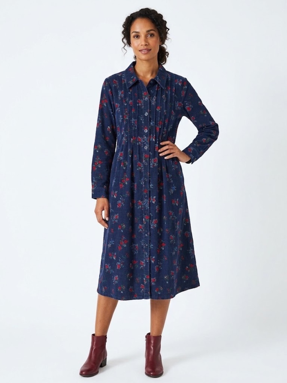 Vermont Country Store NWT Corduroy long Sleeve Floral Midi Maxi Dress Size XL